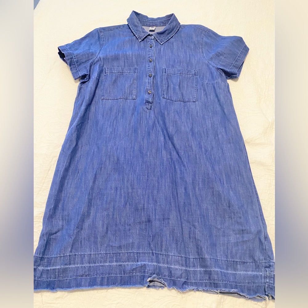 Old Navy Chambray Denim Shirt Dress | Size L | Short Sleeve